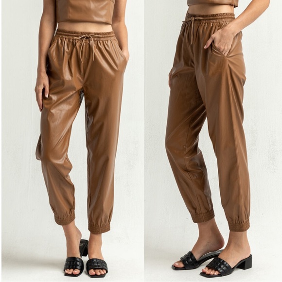 Tilly's Pants - NWT High-Rise Vegan Leather Joggers